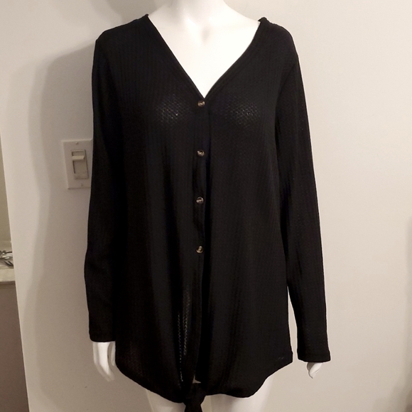 Tops - Light Knit Button Up Sweater